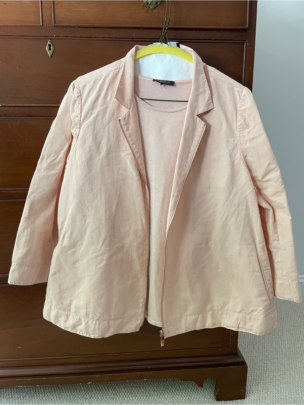 Lafayette 148 Light Peach Women's Blazer Jacket with matching short sleeve shirt